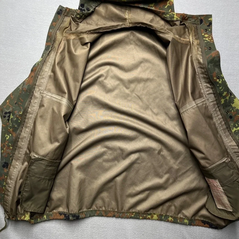VTG 1994 German Flecktarn Camo Gore Tex Style Rain Parka Jacket 48/50 Bundeswehr